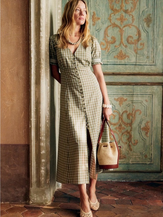 Sezane Dresses & Skirts - Sézane Solia Newcastle Checkquered Check Print Dress 36/4